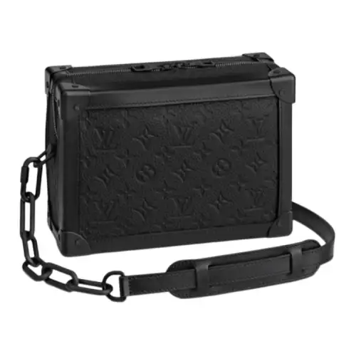 LOUIS VUITTON SOFT TRUNK Cow Leather Small Square Bag, Soft Box Bag, Shoulder Bag, Crossbody Bag Men's Black