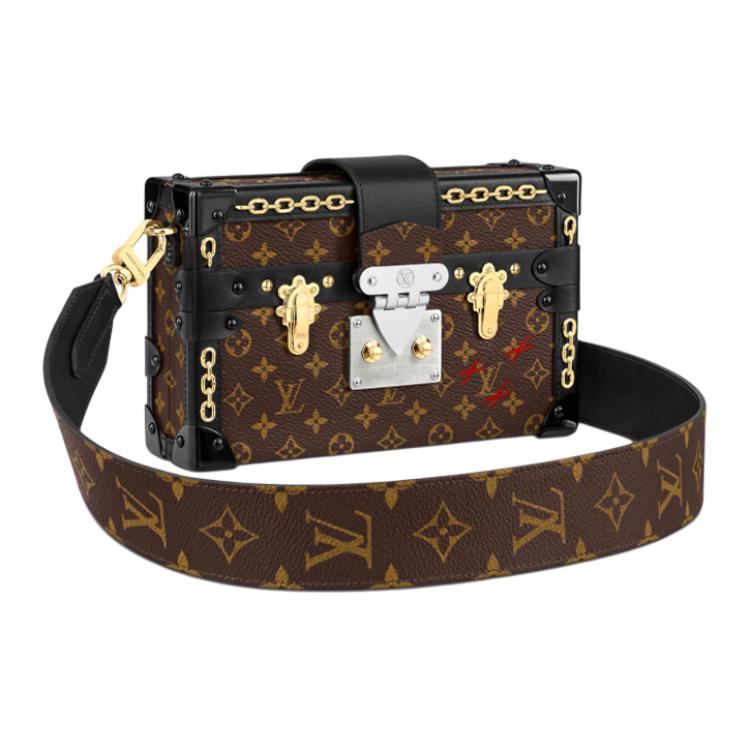 LOUIS VUITTON PETITE MALLE Coated Canvas Hard Box Bag, Shoulder Bag Unisex Brown