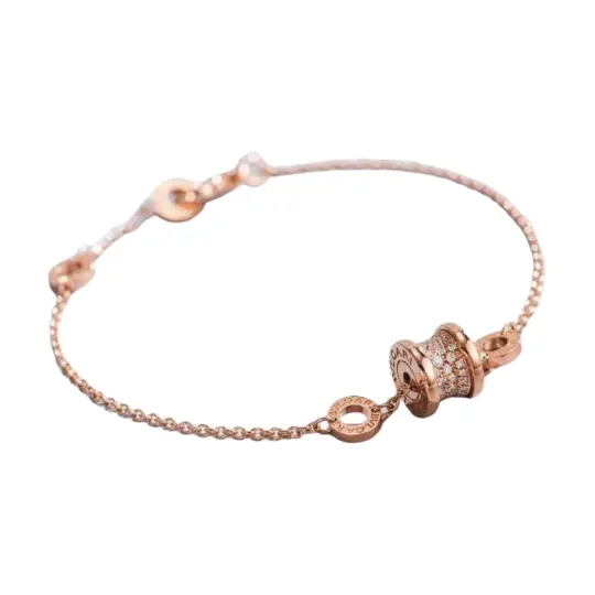 BVLGARI Pre Owned 10's 18kt Rose Gold B zero1 Diamond Bracelet