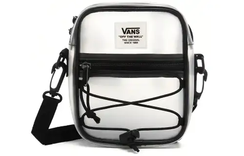 Vans Zip Closure Pu Crossbody Bag, Shoulder Bag Regular Unisex Transparent