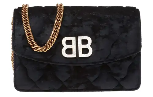Balenciaga Velvet Shoulder Bag Regular Women's Black