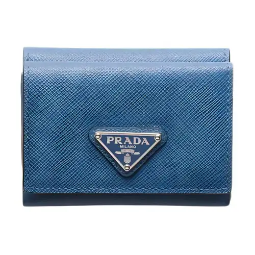 PRADA Saffiano Leather Wallet Regular Men's Blue