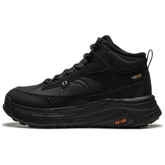 LiNing Anti Slip Wear Resistant Mid Top Casual Shoes Unisex Black