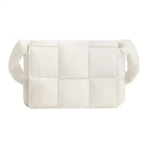 Bottega Veneta CASSETTE Fabric Tofu Bag, Shoulder Bag, Crossbody Bag Mini Men's White