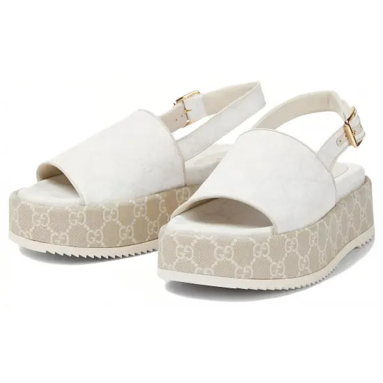 GUCCI Women's Platform Gg Sandal 'White Beige' Women's