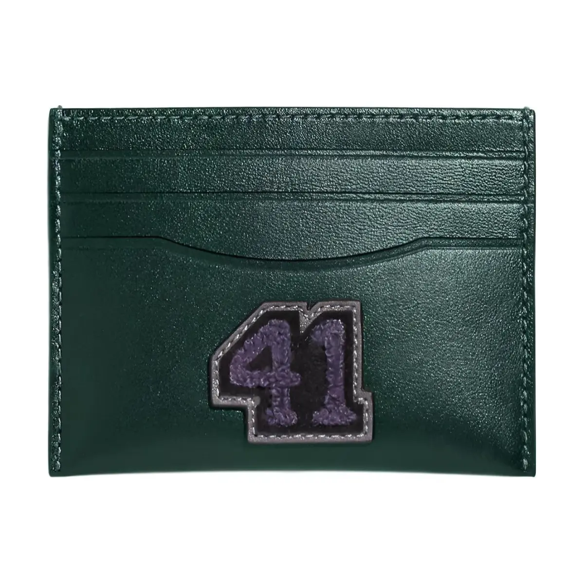 COACH BOX Glove Tanned Leather Business Card Holder Mini Men's Dark Green