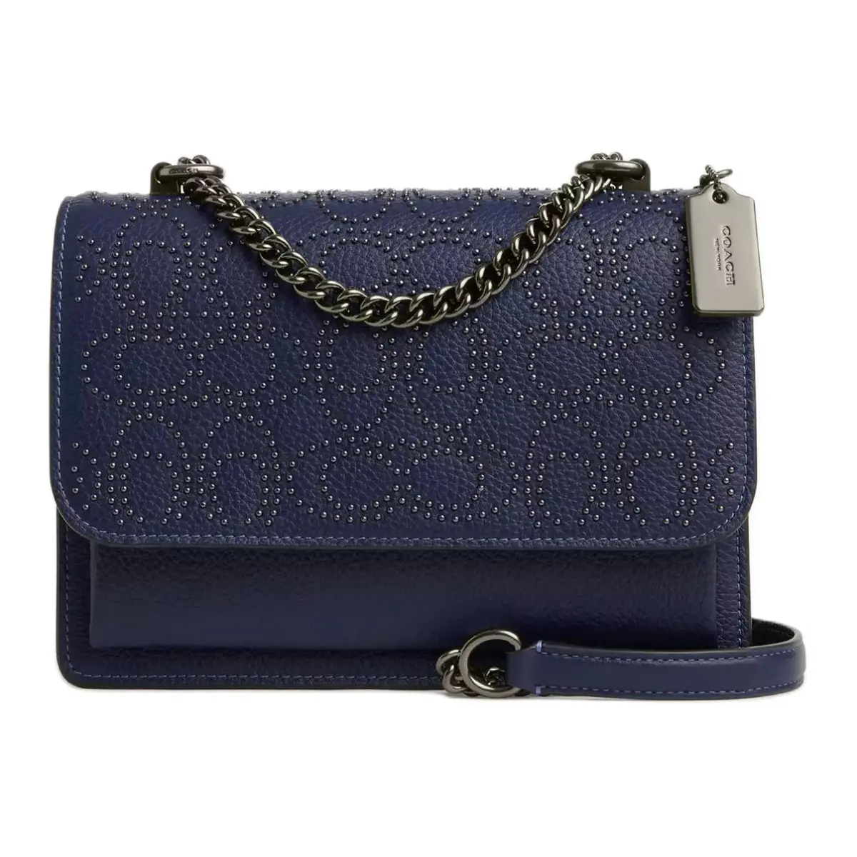 COACH Klare Litchi Grain Leather Shoulder Bag, Crossbody Bag Small Women's Marine Blue