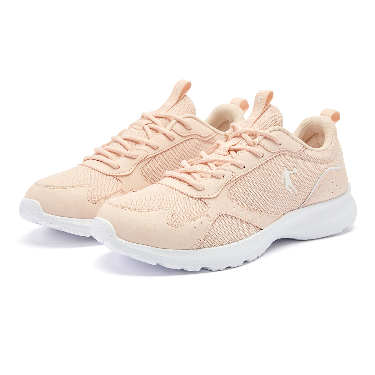 QIAODAN Slip Resistant Abrasion Resistant Low top Casual Running Shoes Women’s Pink White