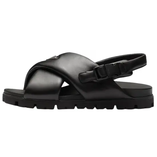 PRADA Padded Crossover-straps Flat Sandals
