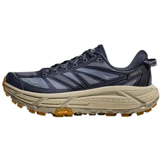 HOKA ONE ONE Mafate Speed 2 Anti Slip Wear Resistant Low Top Casual Shoes Unisex Blue Brown