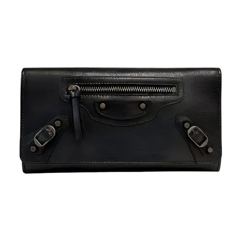Balenciaga Sheepskin Wallet Women's Black