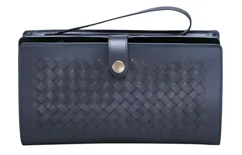 Bottega Veneta Cow Leather Clutch Regular Men's Blue