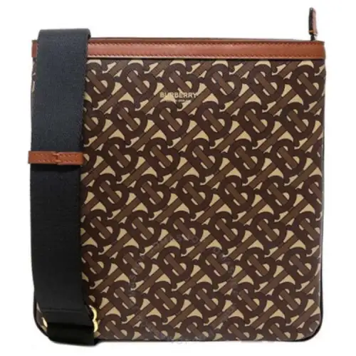 Burberry Canvas Shoulder Bag, Crossbody Bag Men's Yellow Brown