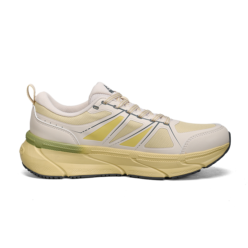 PEAK Cushioning Slip Resistant Abrasion Resistant Low top Trail Running Shoes Men’s Beige Yellow Green