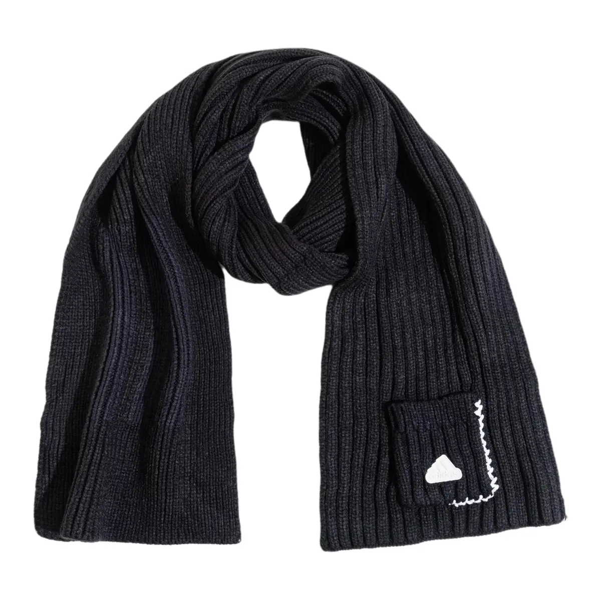 Adidas Brand Logo Knitted Fabric Knit Scarves Unisex Black