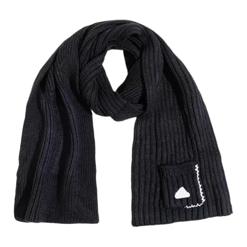 Adidas Brand Logo Knitted Fabric Knit Scarves Unisex Black