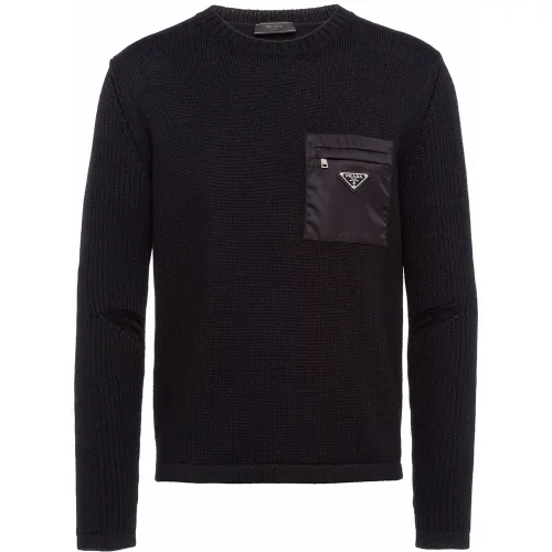 PRADA Logo Rib Knitted Jumper