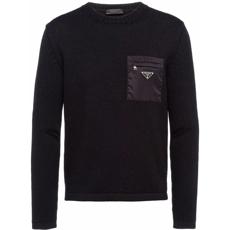 PRADA Logo Rib Knitted Jumper