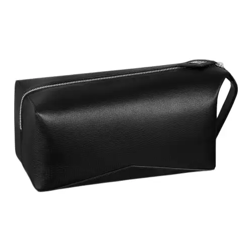CARTIER Grain Calfskin Toiletry Bag Women's Black