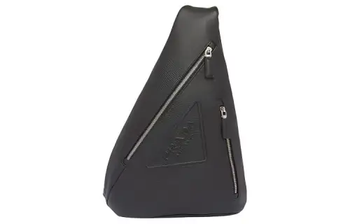 PRADA Leather Crossbody Bag, Shoulder Bag Men's Black
