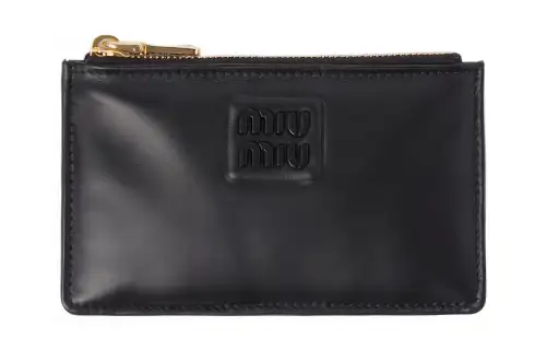 MIU MIU Leather Envelope Bag Wallet Women's Black
