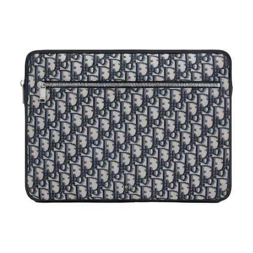 DIOR Canvas Bag Clutch Laptop Bag Unisex Black/White