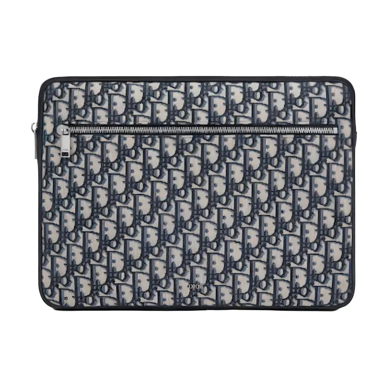 DIOR Canvas Bag Clutch Laptop Bag Unisex Black/White