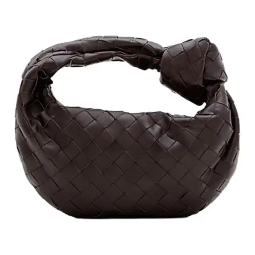 Bottega Veneta Woven Calfskin Handbag Mini Women's Brown