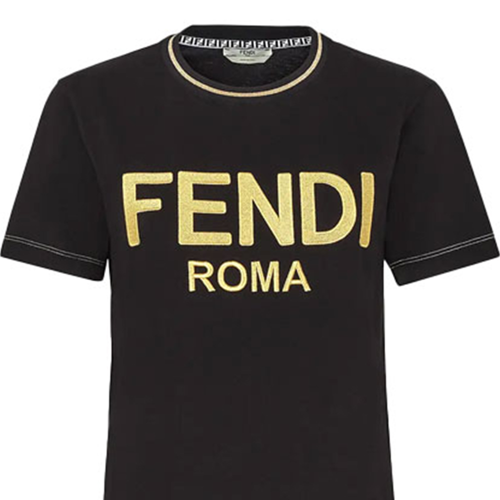 Женская футболка Fendi T (черная) — фото 4