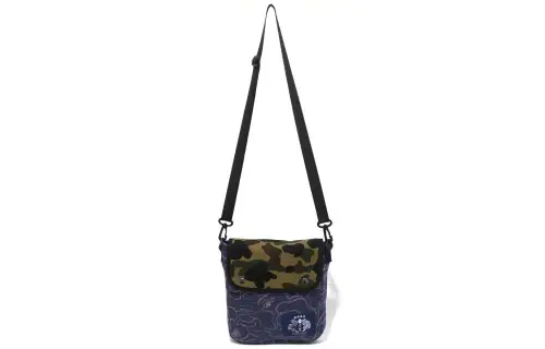A BATHING APE Cotton With Polyester Crossbody Bag, Shoulder Bag Regular Men's Marine Blue