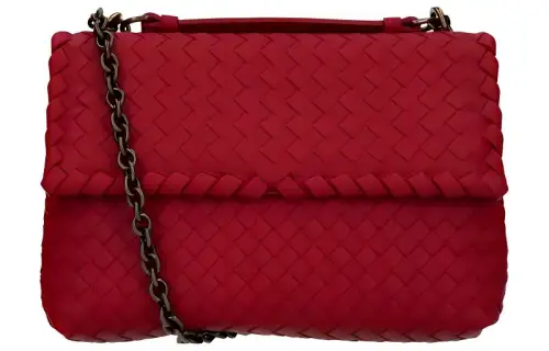 Bottega Veneta Genuine Leather Crossbody Bag, Shoulder Bag Women's Red