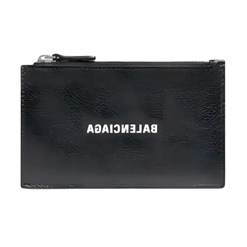 Balenciaga Calfskin Card Holder Large Men's Black