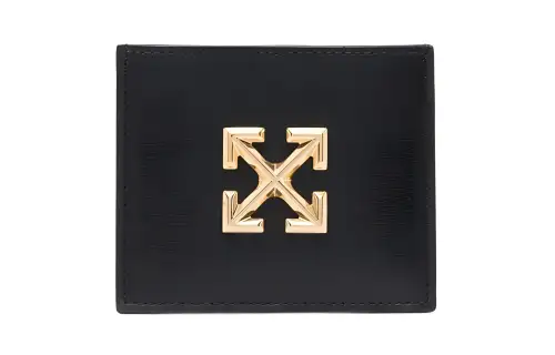 OFF WHITE Calfskin Card Holder Women's Black
