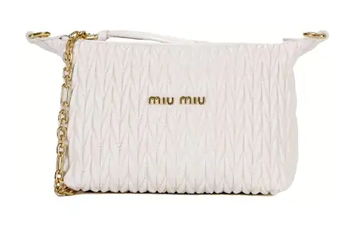 MIU MIU Sheepskin Portable Crossbody Bag, Shoulder Bag Women's White