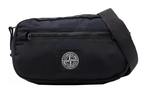 STONE ISLAND Top Zip Closure Polyamide Fanny Pack Kids' Blue