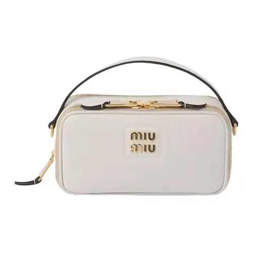 MIU MIU Soft Leather Portable Crossbody Bag, Shoulder Bag Women's White