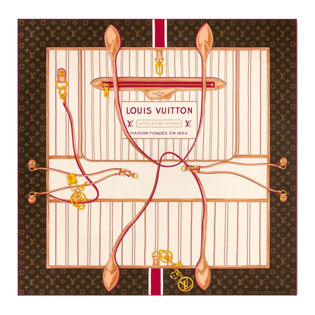 Женская шаль Louis Vuitton NEVERFULL (желто-коричневая)