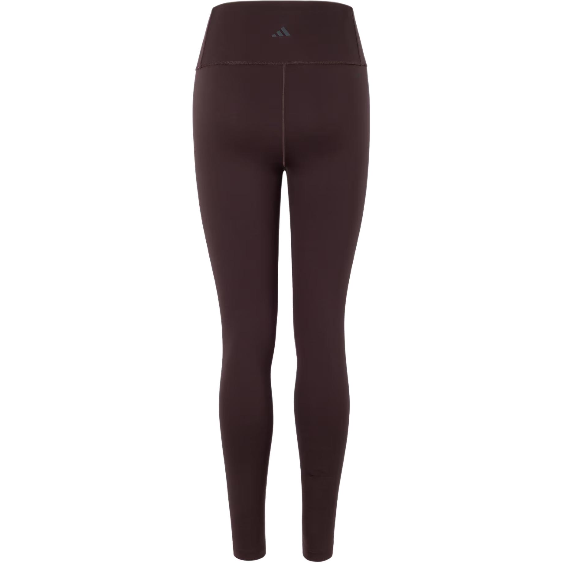 Adidas CLIMAWARM Comfortable Fleece Lined Yoga Tight Fit Solid Color Sports Pants Women’s Dark Gray Brown