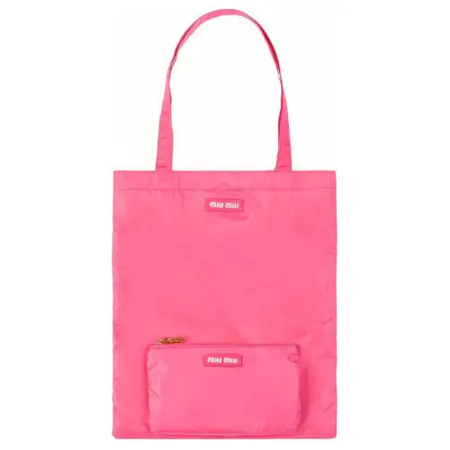 MIU MIU Nylon Tote Bag, Shopping Bag, Handbag Women's Pink