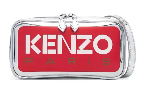 Kenzo logo-print metallic messenger bag