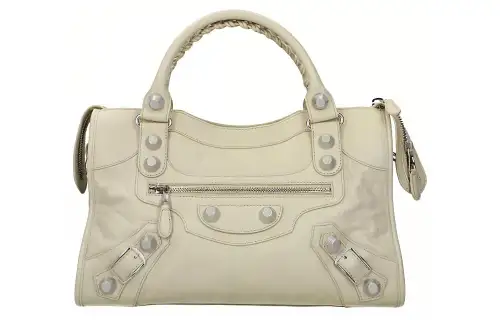 Balenciaga Luggage Collection Studs Leather Handbag Women's Light Umber