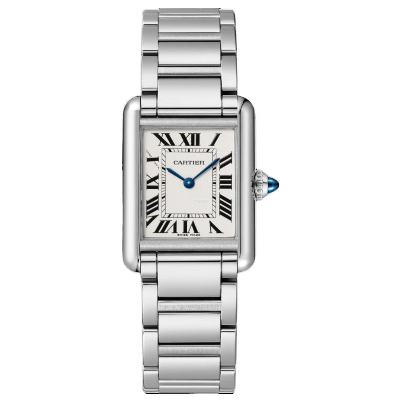 Женские часы Cartier Tank (серебристый циферблат)