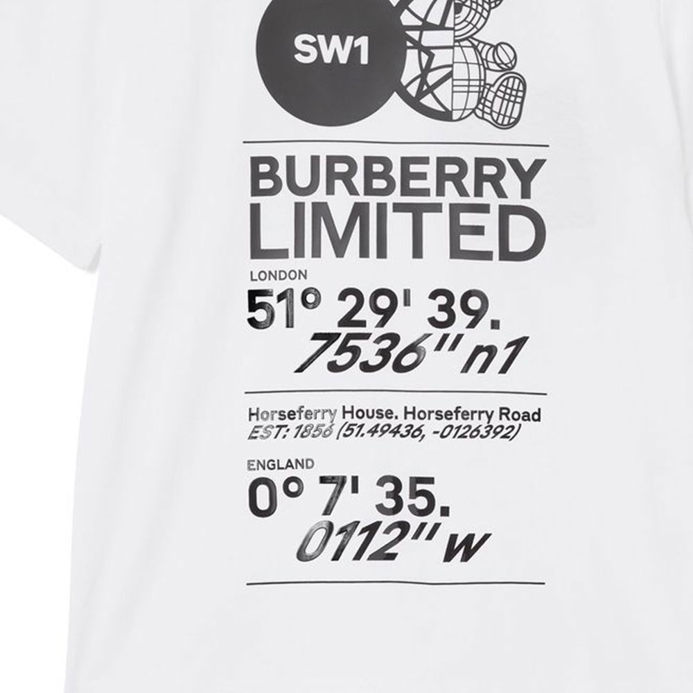 Мужская футболка Burberry (белая) — фото 5