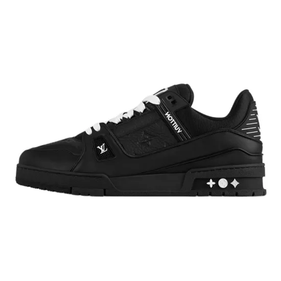 LOUIS VUITTON Trainer Skateboard Shoes Men Low-Top Black
