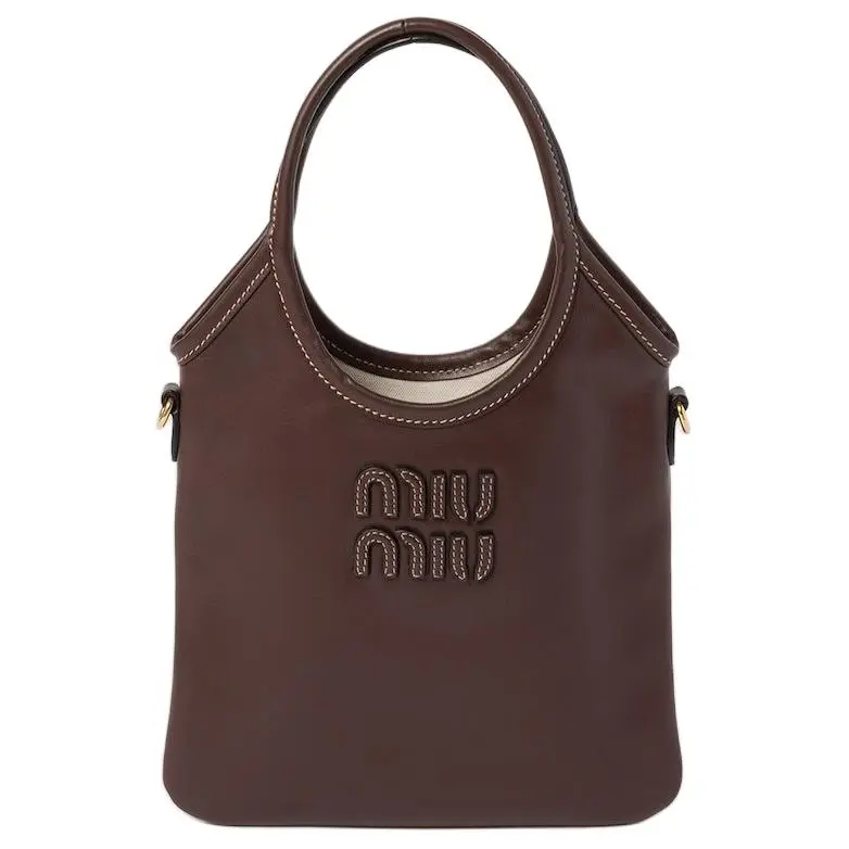MIU MIU Ivy Leather Shoulder Bag, Crossbody Bag, Handbag Regular Women's Briar