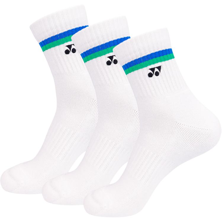 YONEX Crew Socks Men’s 3 Pack White