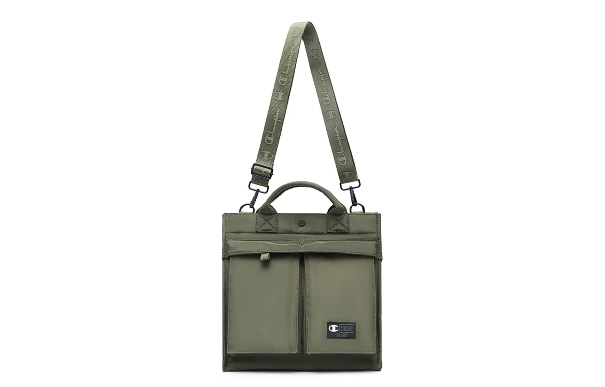 Champion Fabric Shoulder Bag, Crossbody Bag Regular Unisex Smoke Gray/Olive Green