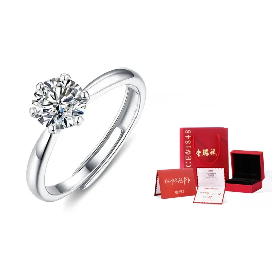 Lao Feng Xiang Silver Ring For Women's, Single Band Women's