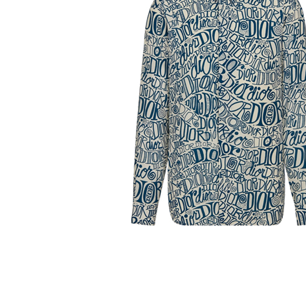Мужская рубашка Dior x shawn Logo (синяя) — фото 6