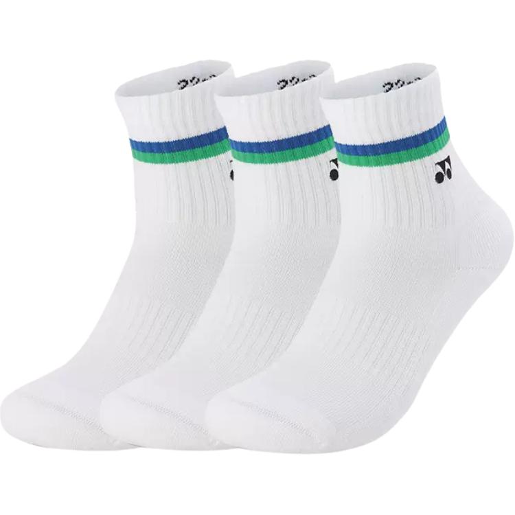 YONEX Crew Socks Men’s 3 Pack White